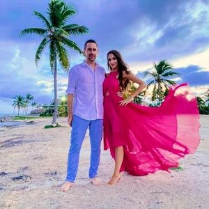 Formal high low dress with cutouts